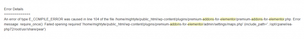 elementor error in mail